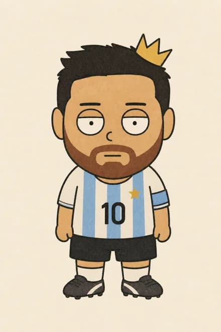 Messi, desenhado no estilo do Fut Gibi
